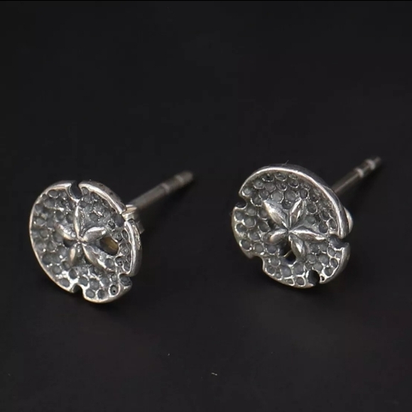 NEW Sterling Silver - WTS WATSON Sand Dollar Sea Shell Stud Earrings - Picture 3 of 11